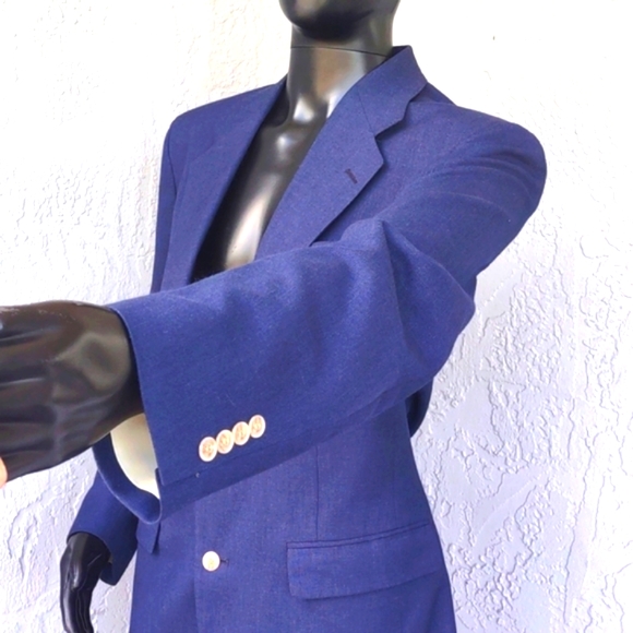 Robert Alan Men's Pure Cotton (2) Button Luxury Blazer - Picture 5 of 17